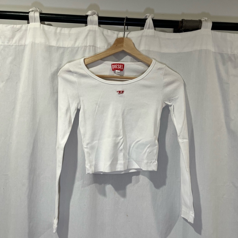 Diesel Classic White Long Sleeve Women's Tee